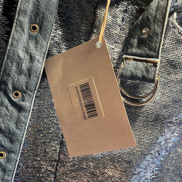 IRO Blue and blush blue Sequin skirt size 38 style name WM31NATOU - Picture 4 of 15